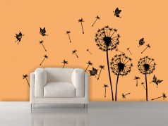 obrázek Pampeliška s motýli-07, Samolepky na zeď